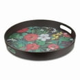thumbnail image 1 of Bamboo Walnut Floral Round Tray 38cm, 1 of 3