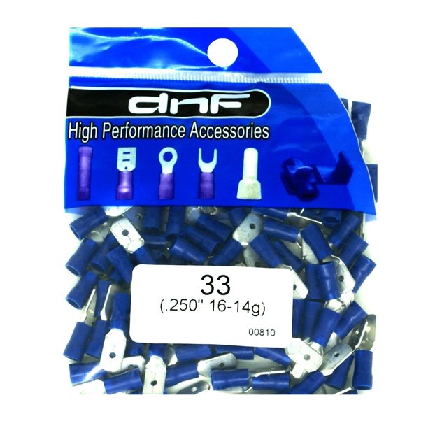 DNF 100 Pack 16-14 Gauge Blue Vinyl Male Quick Disconnect Wire ...