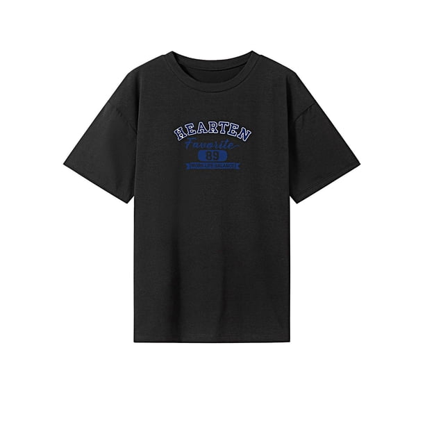 Camiseta para mujer verano casual clásico cuello redondo camiseta para viajes calle mujer M