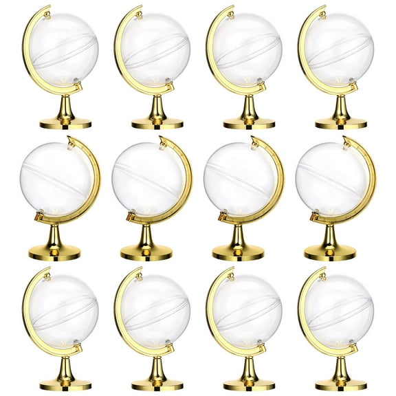 COSMOBETTY 12pcs Golden Plastic Tellurion Candy Boxes for Storage Fun at Wedding Party and Special Occasions