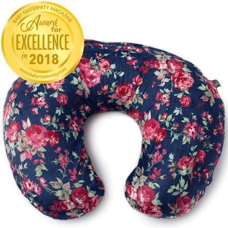 Kids N' Such Minky Nursing Pillow Cover - Best for Breastfeeding Moms - Soft Fabric Fits Snug On Infant Nursing Pillows to Aid Mothers While Breast Feeding - Nursing Pillow Slipcover - Navy