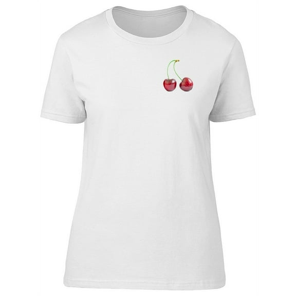 Cute Cherries Pocket Graphic T-Shirt Women -Image by Shutterstock, Female XX-Large
