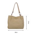 thumbnail image 3 of Bolsas De Paja Bolso de hombro de paja para mujer, bolsos de playa grandes Retro coreanos (caqui), 3 of 5