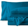 thumbnail image 2 of Bare Home 7 Piece Sheet Set, Microfiber, 2 Extra Pillowcases, Split King, Medium Blue, 2 of 6