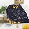 thumbnail image 3 of 50th Birthday Gifts for Women Men, 50 Year Old Birthday Gift for Woman Man Turning 50, Happy 50th Birthday Decorations, 50th Birthday Gift Ideas, 1973 Birthday Gifts Throw Blanket 60 x 50 inch, 3 of 6