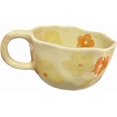 thumbnail image 1 of MYCENSE Breakfast Mug Tea Cup Photo Props Hand Pinched Unique Comfortable Grip Irregular Flower Milk Tea Cup Coffee Mug with Flower for Office Party, Orange Flower, 1 of 7