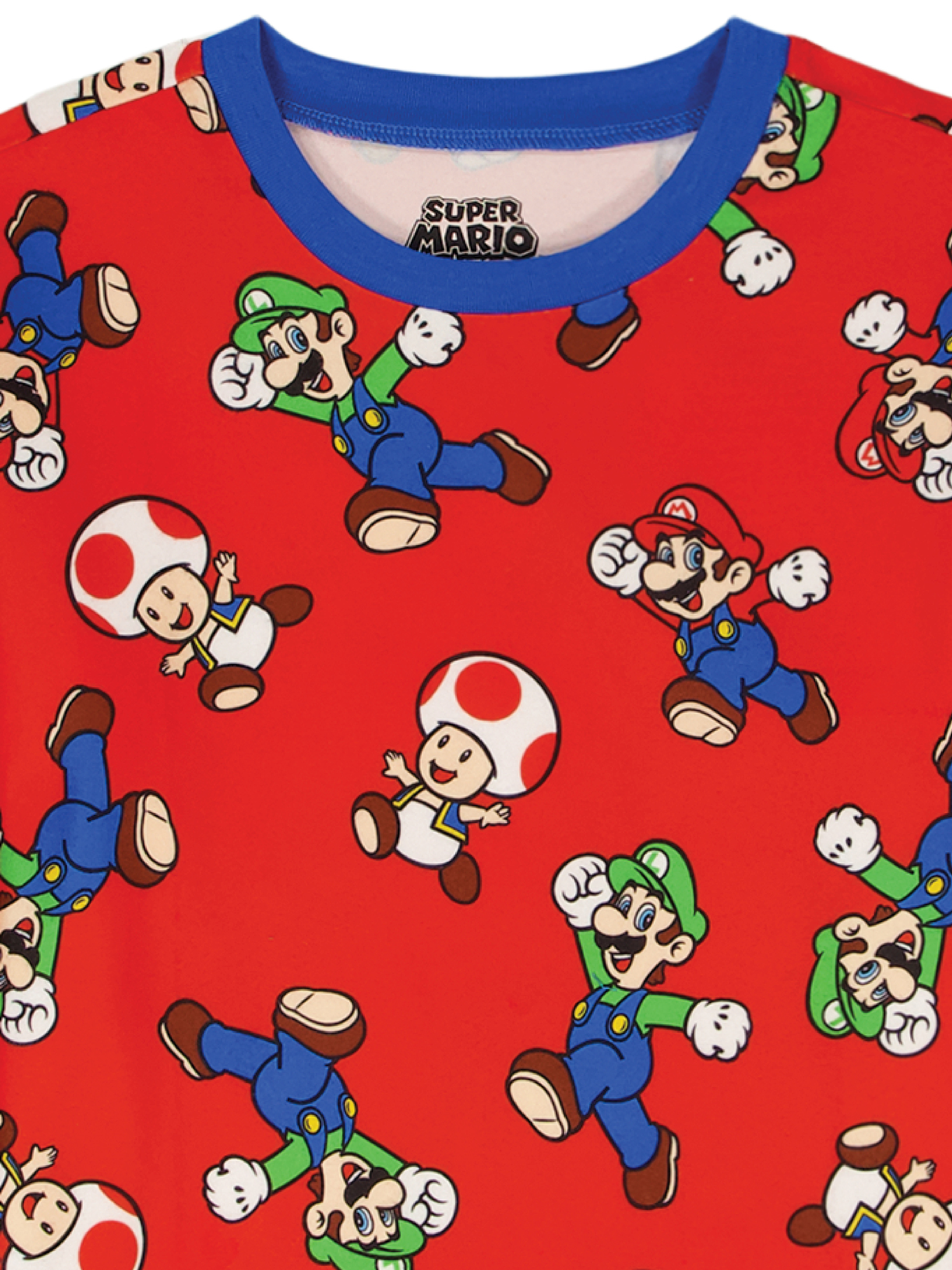 Nintendo Mario Boys Holiday Long Sleeve Top and Pants Pajama Set, 2-Piece, Sizes 4-12