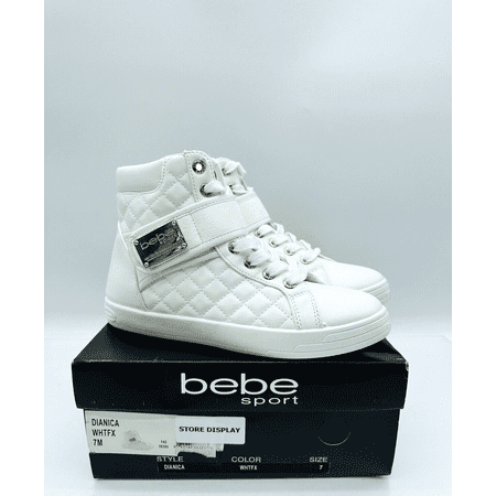 bebe Women's Dianica Quilted Sneakers- White, US 7M
