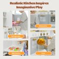 thumbnail image 6 of Kids Play Kitchen Set, Pretend Wooden Play Kitchen with Stove, Oven, Sink, Ice Maker, and Accessories, Chef Pretend Play Set with Real Lights & Sounds, Gift for Kids Toddlers, 6 of 7