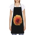 thumbnail image 2 of Zufioo Orange Dalia Print Tie-up Apron, Unisex Kitchen Apron - Oil-proof, Stain-proof and Waterproof, Suitable for Restaurants and Service Industries-One Size, 2 of 9