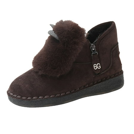 

Wesracia Boots For Women Winter Boots Boots Shoes Thicksoled Winter Plush Short Colorblock Thermal Wedges Women s Women s Boots