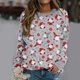 thumbnail image 1 of Camiseta de algodón de Navidad para mujer, suéter Harajuku de cuello redondo, jersey de manga larga para mujer, ropa de gran tamaño para mujer, otoño, 1 of 4