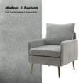 thumbnail image 3 of Upholstered Accent Chair Removable Back Seat Cushion Armchair Lounge Sofa Golden Legs Living Room Bedroom Sage, 3 of 7