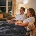thumbnail image 4 of Grey 60" x 80" Pet-Friendly Waterproof Throw Blanket for Bed and Couch, 4 of 8