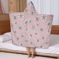 thumbnail image 5 of Pink Daisy Flower Yellow Centers Pattern Hooded Bath Towel，50"x30" for Ages 3 To 12 Kids, Quick Dry Lightweight Soft Microfiber Hood Beach Towel Cover Up for Kids, 5 of 7