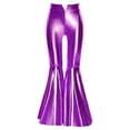 thumbnail image 5 of Alvivi  Girls Sequin Dance Outfit Metallic Crop Top with Bell-Bottom pants Jazz Performance Outfit 5-16 Years Purple 8, 5 of 7