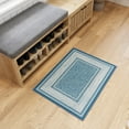 thumbnail image 2 of Ottomanson Border Indoor Doormat 2'3" x 3' - Non Slip Low Pile Area Rug for Entryway, Blue, 2 of 11