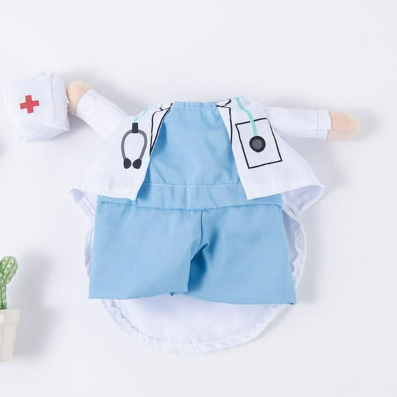 Dog Doctor Costume Outfit Coat Pet Cat Clothes Halloween Dog Costumes for Small Medium Puppy Kitten Party (X-Large), White