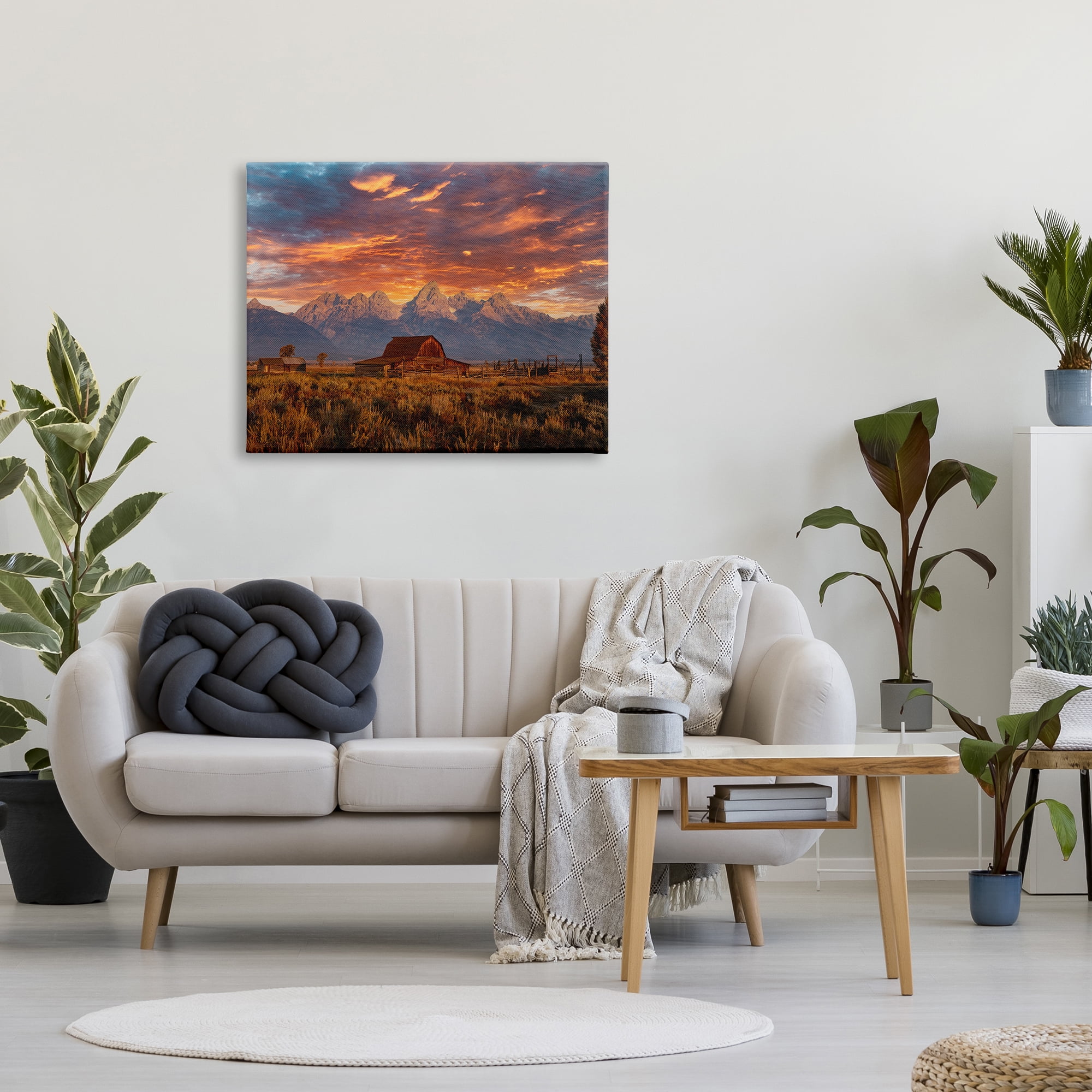 Stupell Industries Mountain Cabin Sunset Landscape Photography Gallery Wrapped Canvas Art Print Wall Art, 40 x 30