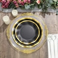 Efavormart 25 Pack | 10" Black/Gold Wavy Rim Disposable Dinner Plates ...