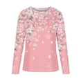 thumbnail image 4 of T-Shirt Blouse Décontracté à Manches Longues pour Femmes, Col Rond, Imprimé, 4 of 5