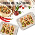 thumbnail image 2 of 50 Pieces Biodegradable Disposable Taco Holder, 3 Compartments Paper Taco Plates, Made of Sugarcane Fibers for Party, 2 of 5