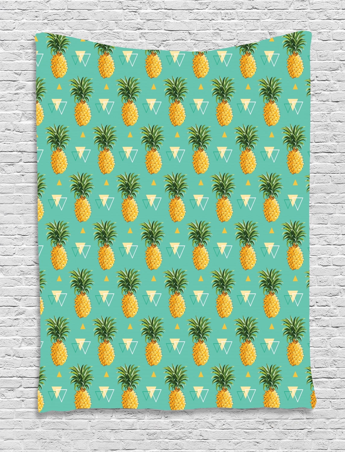 Pineapple Tapestry, Hipster and Artistic Pineapples Tropic Fruits
