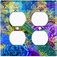 thumbnail image 3 of Metal Light Switch Plate Outlet Cover Peacock Crown Flower Damask PEA004, 3 of 13