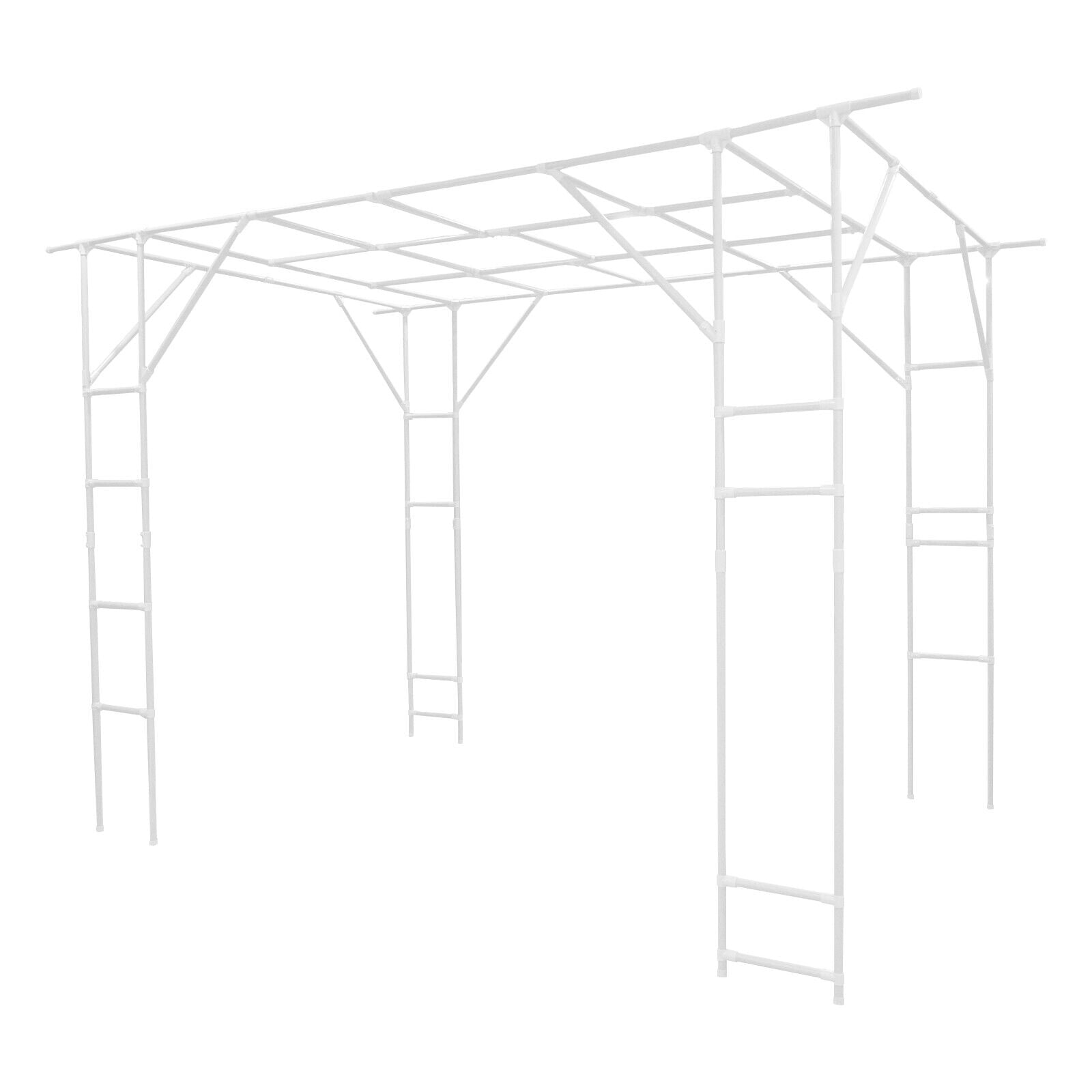White Garden Arch Trellis 9.84 x 6.56 x 7.55Ft Tall Garden Arch Trellis Metal Plant Support Trellis Archway Plant Climbing Pergola for Vegetables Plant Cucumber Trellis Decoration - Green