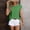#0062-Green, variant on Women's Knit Tops Crew Neck Short Sleeve Front Short Back Long Blouses Casual Slim Fit Knit Tees Gift
