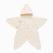 felwors Baby Star Onesie Suit Hooded Crochet Starfish Babystar Wrap,Cute Infant Photo Prop Wrap for Newborn Pictures Nursery Display Baby Shower Gift (White)