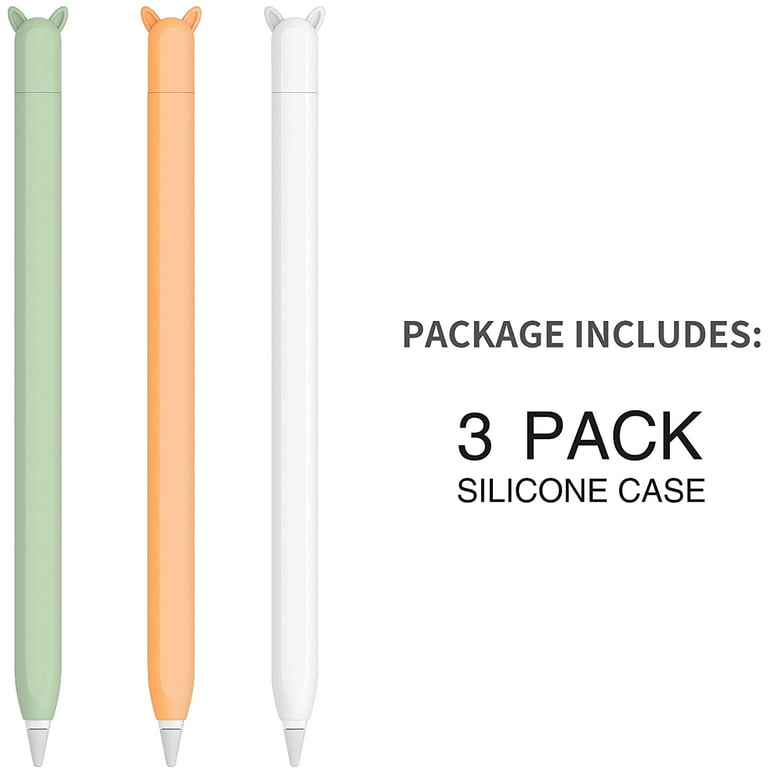 3 Pack Cute Ear Case Silicone Skin Cover Compatible With Apple Pencil 2nd  Generation Accessories Compatible With Ipad Pro 11 12.9 Inch