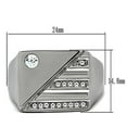 thumbnail image 2 of Luxe Jewelry Designs Men's Stainless Steel Ring with Top Grade Crystals - Size 11 (Pack of 2), 2 of 3