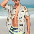 thumbnail image 5 of Lsque Dogs Funny Pets pattern Hawaiian Shirt for Men, Unisex Summer Beach Casual Short Sleeve Button Down Shirts-Small, 5 of 9