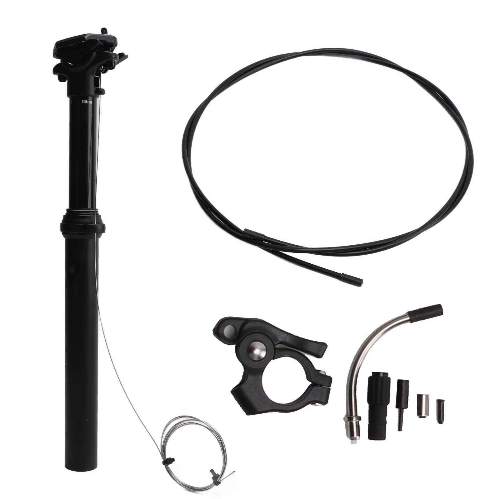 Hydraulic Suspension Seatpost, Travel 100mm 30.9x375mm Seat Post For