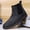 black, variant on Men's Retro Suede Slip On Chelsea Ankle Boots, Decorative Stitching Elastic Side Panel Mid Calf Martin Boots for Daily Wear