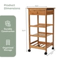 thumbnail image 4 of Hallops Kitchen Cart with Drawer and Basket - Brown Kitchen Cart Island for Small Spaces - Extra Counter Space or Spice Rack - Portable Dining Table, 4 of 5