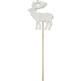 thumbnail image 1 of White Wood Reindeer Pick Christmas Decor, 1 of 1