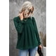 thumbnail image 3 of ABPHQTO Blusa de mujer con volantes y lunares verdes suizos, 3 of 5