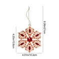 thumbnail image 3 of Fiudx Ensemble d'Ornements de Noël en Bois 12 Pcs / Décorations Suspendues Rouges / Pendentifs d'Arbres Flocon de Neige / Texture Bois Naturel / Décor Festif Saisonnier pour Étiquettes Cadeaux Arbre Maison, 3 of 7