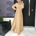 thumbnail image 3 of IBTOM CASTLE Women's Muslim Kaftan Abaya Prayer Dress Long Sleeve Self Tie Maxi Dress Middle East Arabian Robe Gown M Champagne, 3 of 4