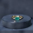 thumbnail image 6 of Rosec Jewels Womens Emerald Cut Emerald and Princess Cut Diamond Ring in Bezel Setting, Emerald East West Ring, 14K Yellow Gold, US 12.50, 6 of 8