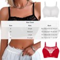 thumbnail image 4 of Womens Lace Wireless Bras Non-Slip Bandeau Bra with Removable Adjustable Straps Tube Top Bralette Underwear (L, Red), 4 of 7