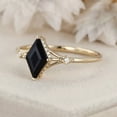 thumbnail image 6 of Rhombus Cut Lab Created Black Onyx & diamond Engagement Ring in 925 Sterling Silver Elegant Black Gemstone Ring for Women Timeless and Sophisticated Bridal Jewelry, 6 of 6