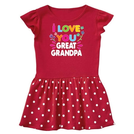

Inktastic I Love You Great Grandpa with Flowers Gift Toddler Girl Dress