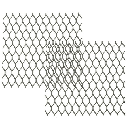 Uxcell 4"L x 4"W Perforated Metal Sheets, 2Pcs 20Ga 6x14mm Hexagon Hole Aluminum Mesh Expanded Perforated Plate for Ventilation Filtration Dryer Vent Grill Guard Screen, Black