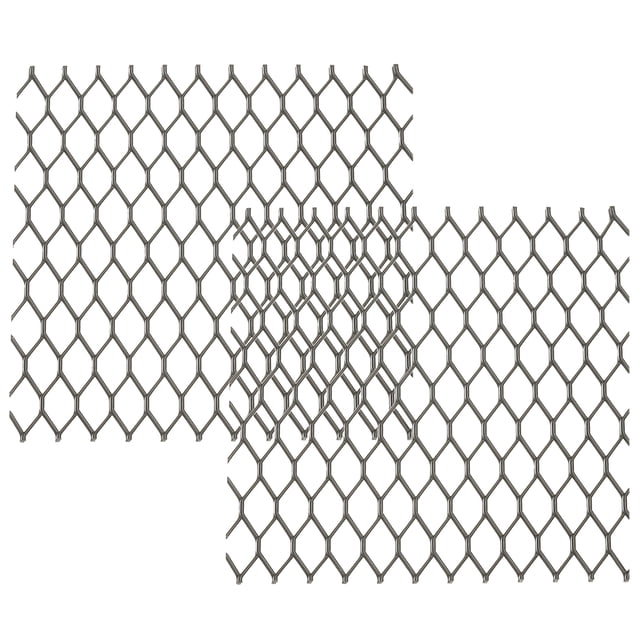 Hojas de metal perforadas Uxcell 4"L x 4"W, 2Pcs 20Ga 6x14mm de agujero hexagonal de malla de aluminio expandido para ventilación, filtración, rejilla de ventilación, pantalla de guardia, negra