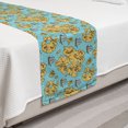 thumbnail image 2 of Sailing Bed Runner, Pirate Map Look Nautical Drawing with Sail Direction Ocean Pattern, Decorative Accent Bedding Scarf for Hotels Homes and Guestrooms, Twin, Blue Earth Yellow, by Ambesonne, 2 of 2