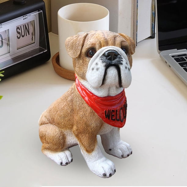 Estatua de Perro BLESIY Colección de Figuras de Escritorio Amarillo