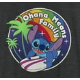 thumbnail image 2 of Women's Lilo & Stitch Ohana Means Family Rainbow Surfer Stitch Racerback Tank Top Black Heather X Large, 2 of 4